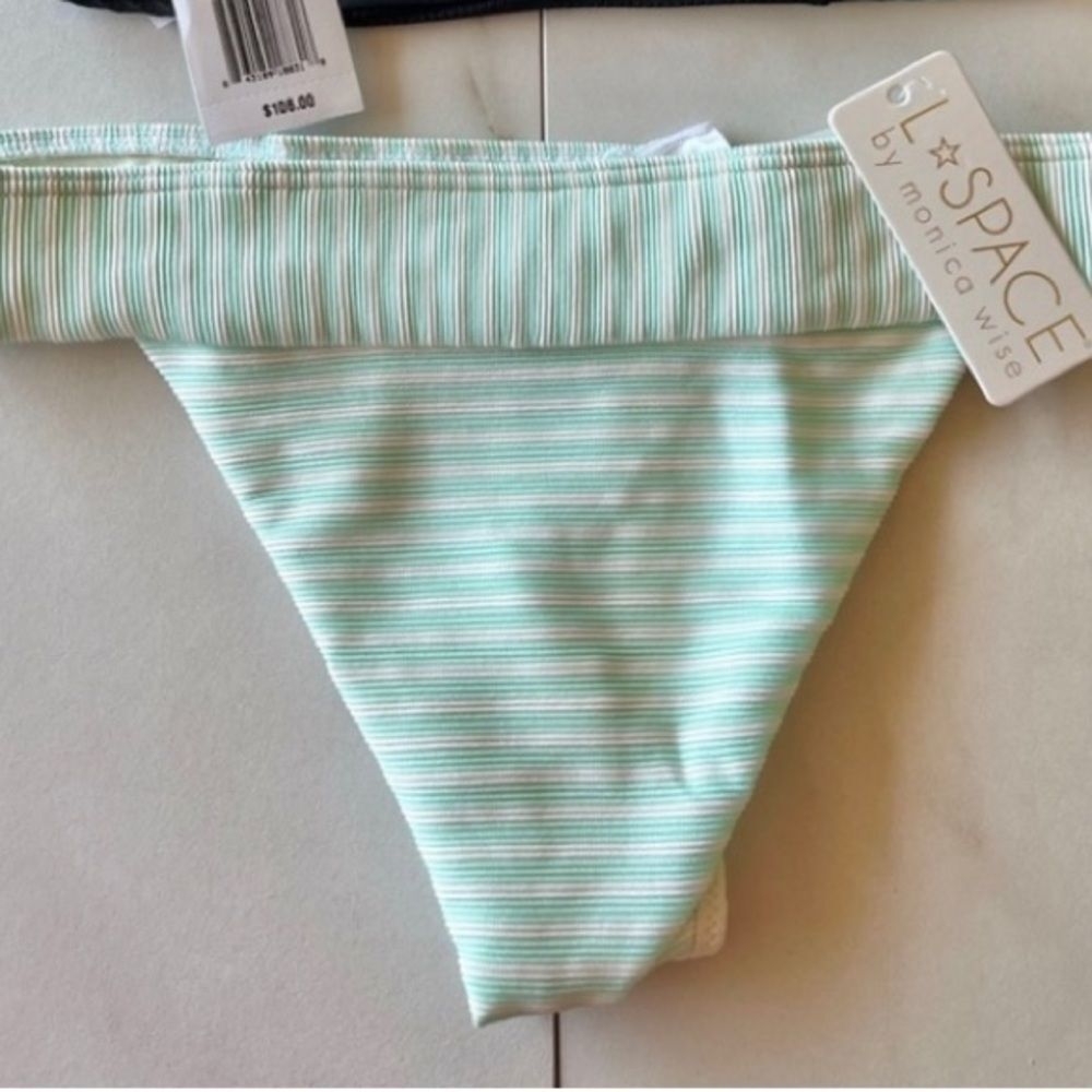 Nwt l*space Veronica ribbed white stripe bottom